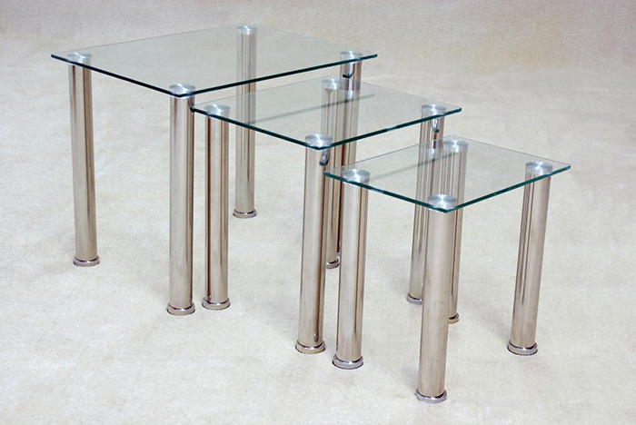 Togo Clear Glass Top Nest of Tables